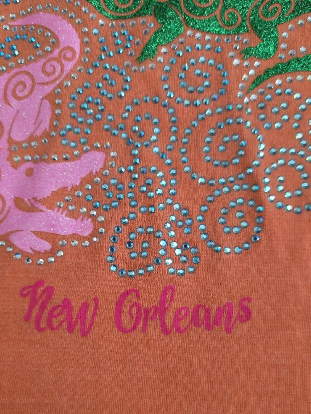 Kids Orange New Orleans Gator Graphic Tee - Picture 4 of 6